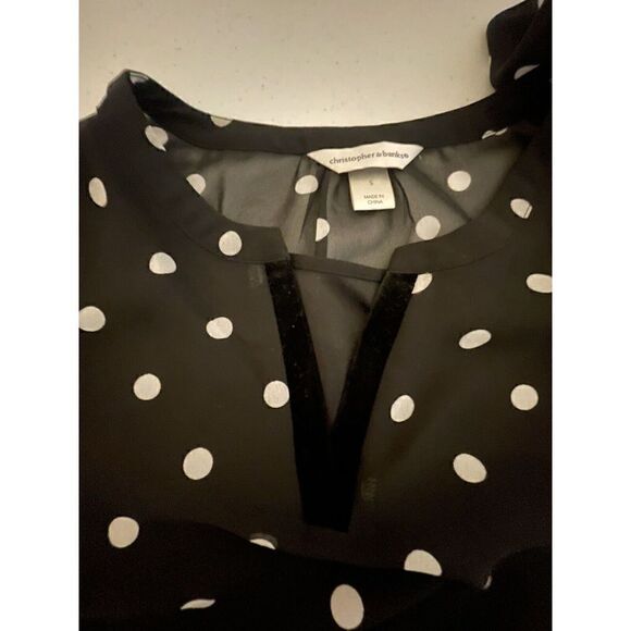 Christopher & Banks 2 Pc Polka Dot Sheer Blouse & Tank Top Small - Picture 5 of 5